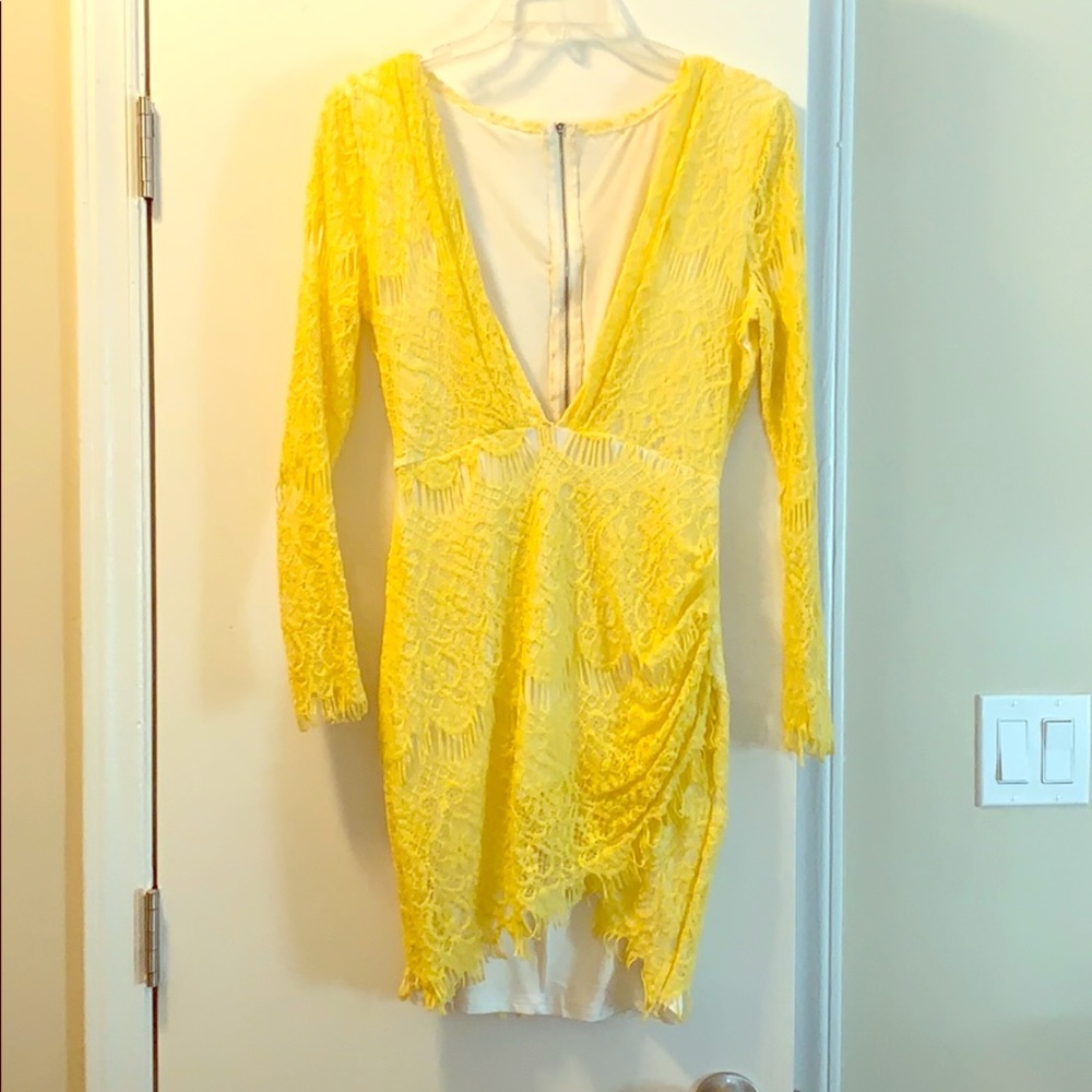 Long sleeve yellow dress